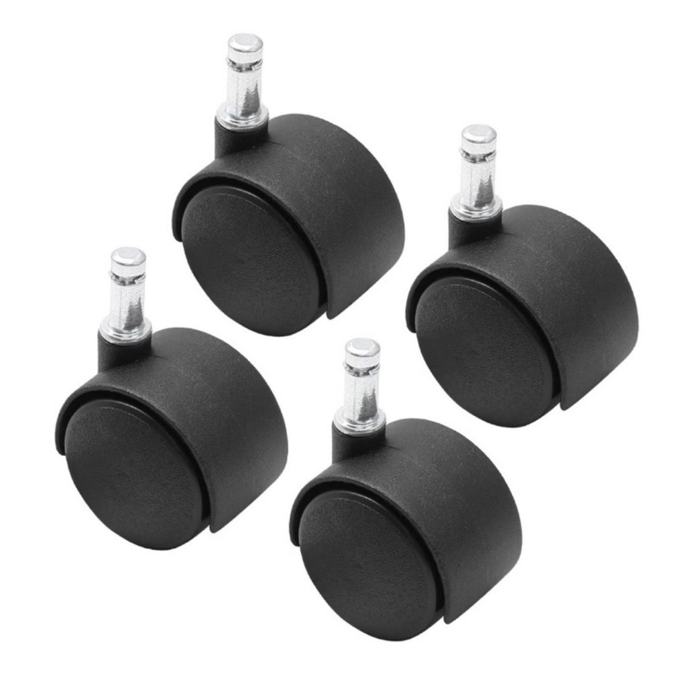 💞 New Set of 4 Black Office Chair Replacement Casters Wheels